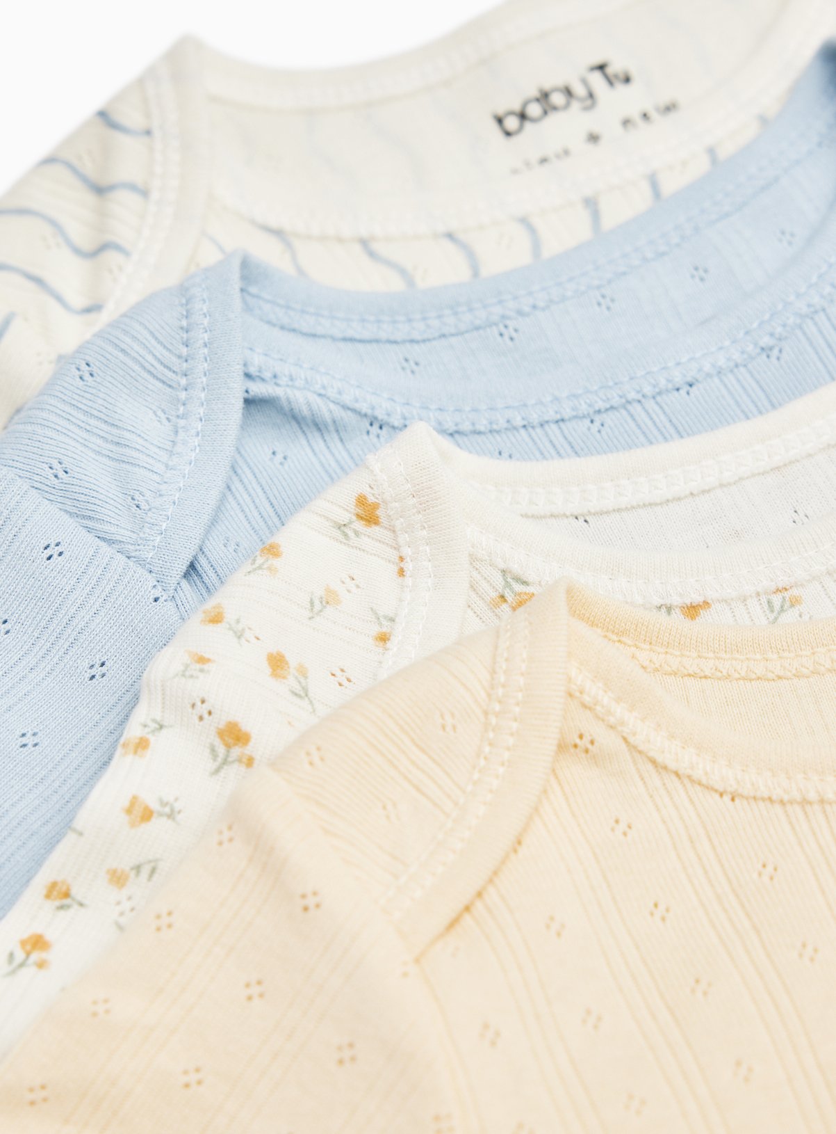 Floral & Shell Print Bodysuits 4 Pack Newborn - Image 2 thumbnail